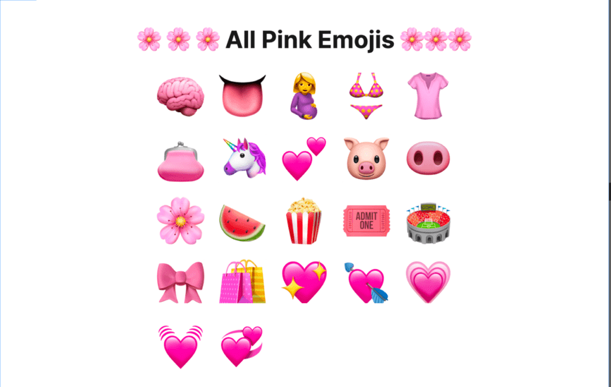 +20 Pink Emojis & Meanings (Copy & Paste)
